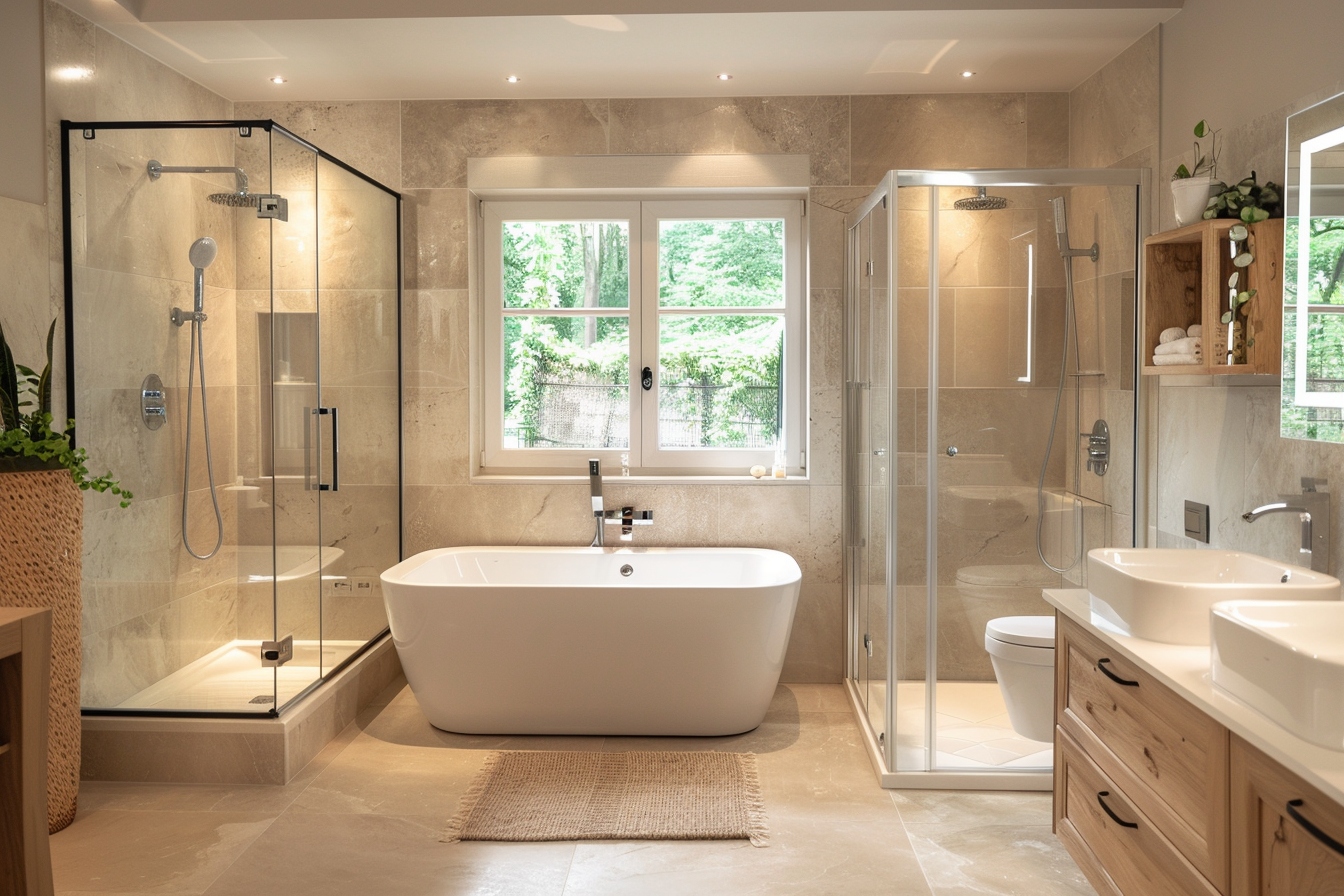 Salle de bain moderne et élégante après rénovation à Périgueux, illustrant les avantages de rénover sa salle de bain avant le déménagement.